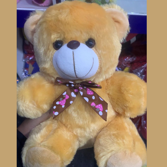 Adorable Brown Teddy Bear with Bow - Soft and Huggable Plush Toy