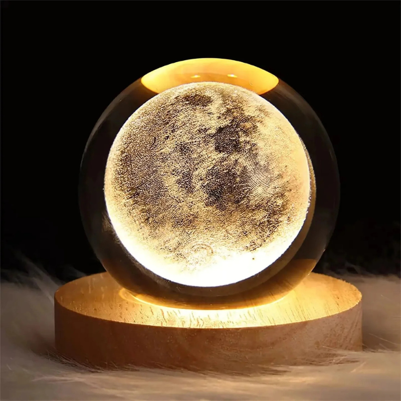 Crystal Moon Lamp - Enchanting LED Night Light for Moon Lovers