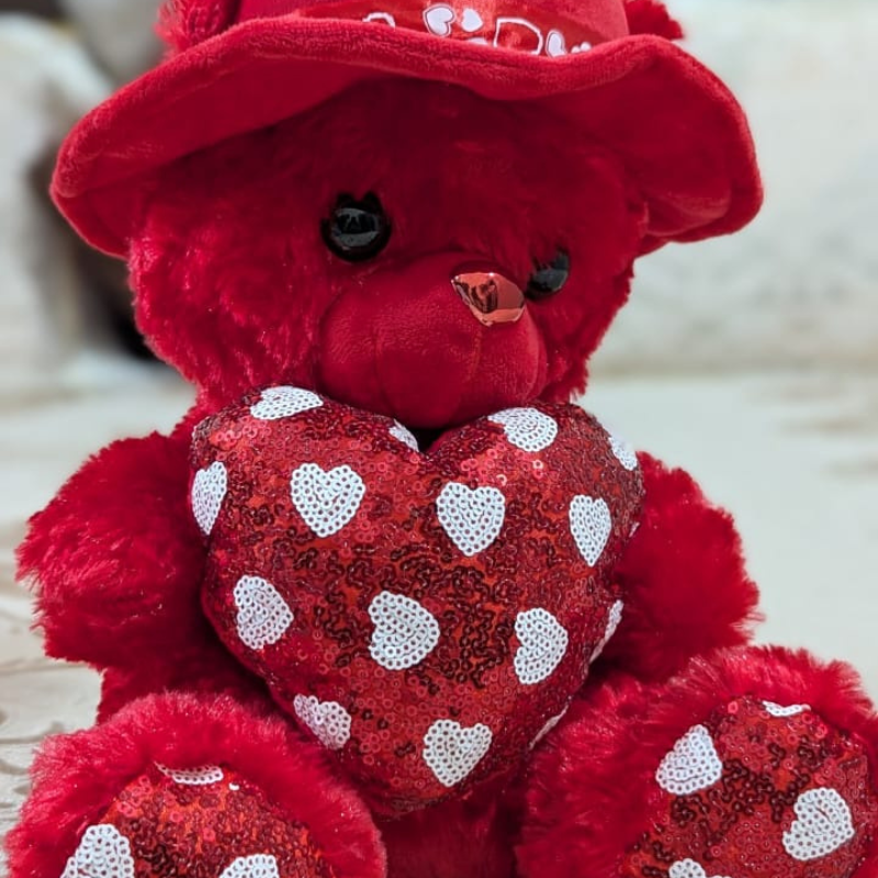 Charming 40 cm Red Teddy Bear - Soft and Cuddly Plush Toy